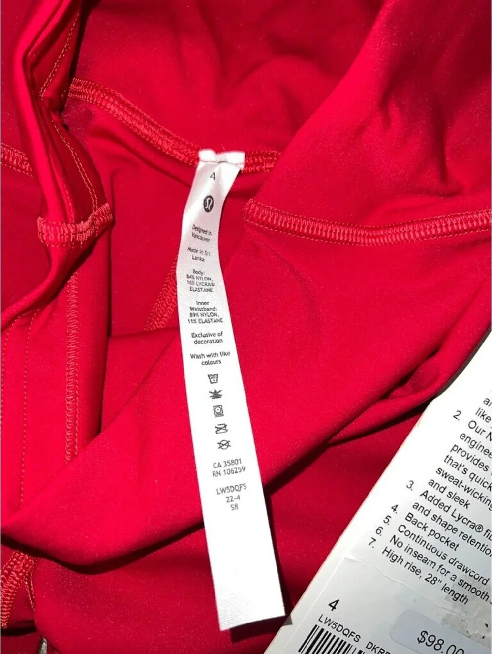 NWT Lululemon Base Pace High-Rise Tight 28